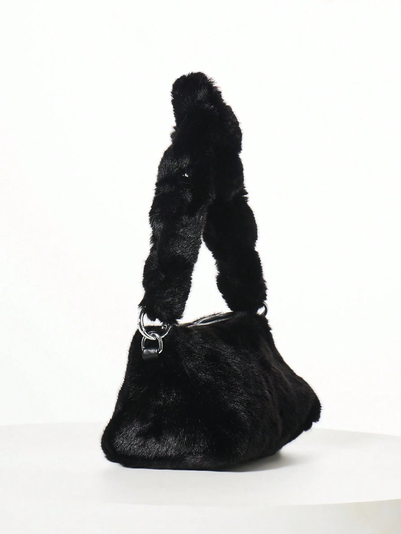 KIZN Mini sac en fausse fourrure avec poignée nouée