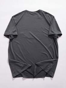 StoneGrade 男士字母印花圆领短袖休闲修身 T 恤 - 灰色 - 查看 8