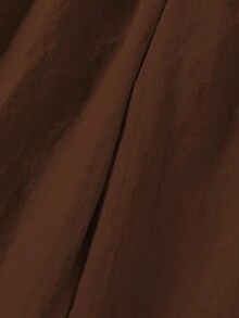 SHEIN Tween Girls' Casual Athletic Inspired Elastic Waist Contrast Striped Side Loose Wide Leg Pants - Brown - View 5