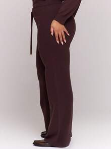 MUSERA Plus Knitted Graphic Fitted Flare Trousers Fall Autum Winter Cute Cosy  Holidays Coco Cloud