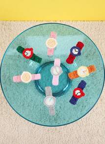 Joivida 1pc Handmade Knitted Woolen Mini Watches - Creative Gift Bracelets For Couples (Men & Women),Suitable For Christmas And Valentine's Day - Multicolor - View 6