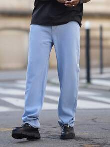 Heavens Edit 男士輕度水洗藍斜口袋牛仔褲 - 淺色水洗藍 - 查看 5