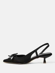 CUCCOO HITCHD 女士水钻3D花卉装饰优雅高跟鞋 - 黑色 - 查看 8