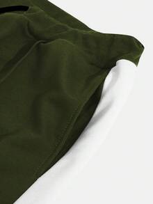 Manfinity Hypemode 宽松男士抽绳腰拼接侧缝慢跑裤 - 彩色 - 查看 4