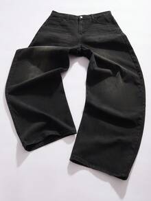 StoneGrade Men's Distressed Solid Color Denim Jeans - Black - View 2