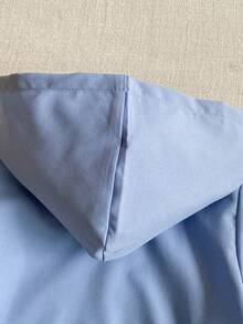 Joliand Joliand 1 pieza Chaqueta con capucha con cremallera para niño, elegante, urbana y linda, con estampado de animal, color azul, adecuada para fiestas, viajes, regreso a la escuela, otoño/invierno - Azul - Ver 6