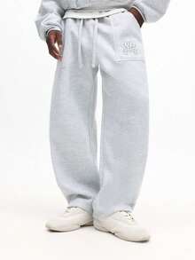 SUMWON Men's Light Grey Hoodie Co-Ord Set With Drawstring Hood And Centre Pocket Relaxed Fit Sweatsuit,INS Hot Selling Style,Comfortable And Thick Fabric For Ultimate Warmth,Family Matching Outfits For Couples,Stylish Coordination,Cozy Family Ensemble,Perfect For Casual And Holiday Wear - Grey - View 3