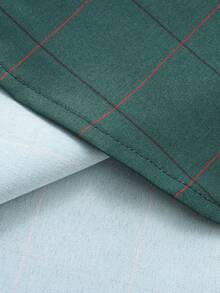 Manfinity Mode Áo sơ mi nam cỡ lớn kẻ caro tay dài cài cúc phía trước, kiểu dáng thường ngày, công sở, màu xanh lá cây, áo sơ mi nam trang trọng, áo sơ mi nam kẻ caro kiểu công sở, áo sơ mi nam màu xanh đậm. - Màu xanh lá cây đậm - Xem 7