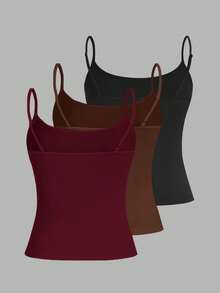 SHEIN EZwear 张子刺绣图案女士吊带露脐上衣，性感修身，适合夏季海滩穿着 - 彩色 - 查看 2