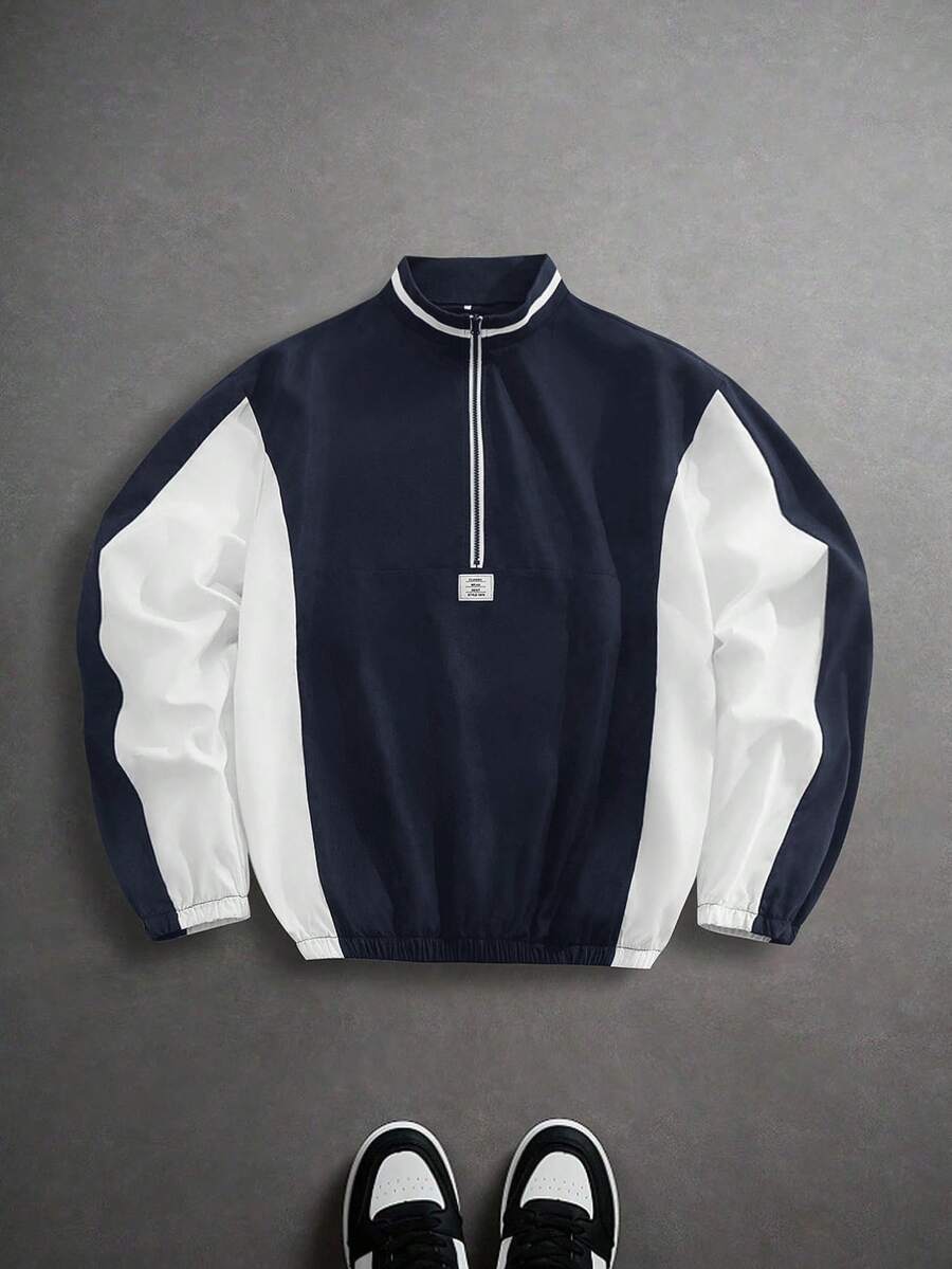 EASEVO 男士大码时尚拼接夹克，秋冬季