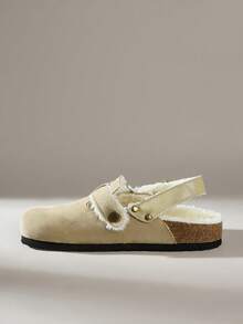 Solecia 女士金属扣设计平底套脚鞋 - 卡其色 - 查看 3