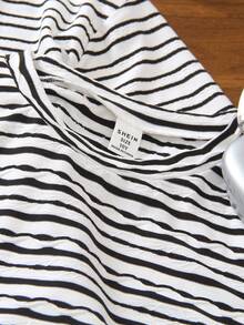 SHEIN Explorewe Multi-Pack Boys' Casual Round Neck Short Sleeve T-Shirts, Soft & Comfortable Fabric, Suitable For Daily Wear, School, Hanging Out, Etc. - Multicolor - View 5