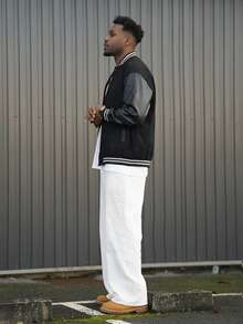 Heavens Edit Jacke mit Kapuze in Oversize-Passform, Outdoor Sport Lässig neue Herbst Herren Baseball Jacke - Schwarz - Übersicht 4