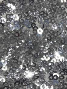 SHEIN LUNE 大码女式亮片心形印花圆领短袖情人节T恤夏季休闲上衣 - 黑色 - 查看 3