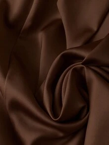 GlowEve CURVE 大码优雅舒适蝴蝶结装饰中长连衣裙，适合通勤和休闲穿着 - 巧克力棕 - 查看 6