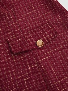 Sweetra Plus Size Retro Fitted High-End Blazer & Strapless Dress 2 Pieces Set