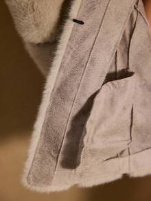 MOTF PREMIUM WOMEN'S FAUX FUR COLLAR SHORT COAT, AUTUMN/WINTER