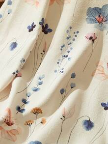 EMERY ROSE Sudadera holgada de ajuste casual con estampado floral acuarela de manga raglán, adecuada para otoño/invierno