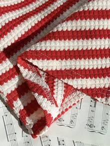 女童黑白拼接针织吊带背心，不对称肩带和下摆设计，适合外出、散步和百搭搭配。 - 紅色 - 查看 5