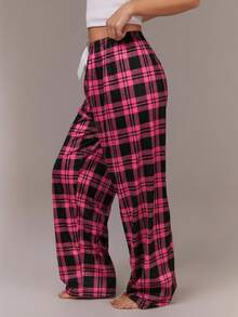 Athîral 女士格子睡裤，休闲时尚，适合日常穿着，秋冬季节皆宜。 - 珊瑚粉 - 查看 5