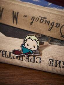 HARRY POTTER X SHEIN 热销锌合金可爱卡通元素印花系列开口戒指套装，奢华小众，适合各种派对、音乐会、节日等场合。 - 白金 - 查看 4