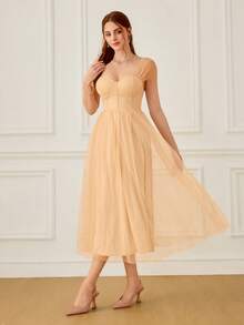 CUCCOO HITCHD Women's Pointed Toe Rhinestone Decor Glamorous Fashion High Heels - Champagne - View 3