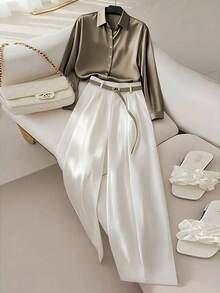 Franclia Bộ 2 món áo và quần thanh lịch dành cho nữ - Nhiều màu - Xem 5