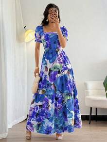 Selianne 女士优雅刺绣印花长裙 - 彩色 - 查看 4