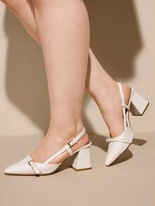 CUCCOO CURVES Bombas versátiles y amplias de ajuste simple para el transporte de mujeres - Blanco - Ver 1