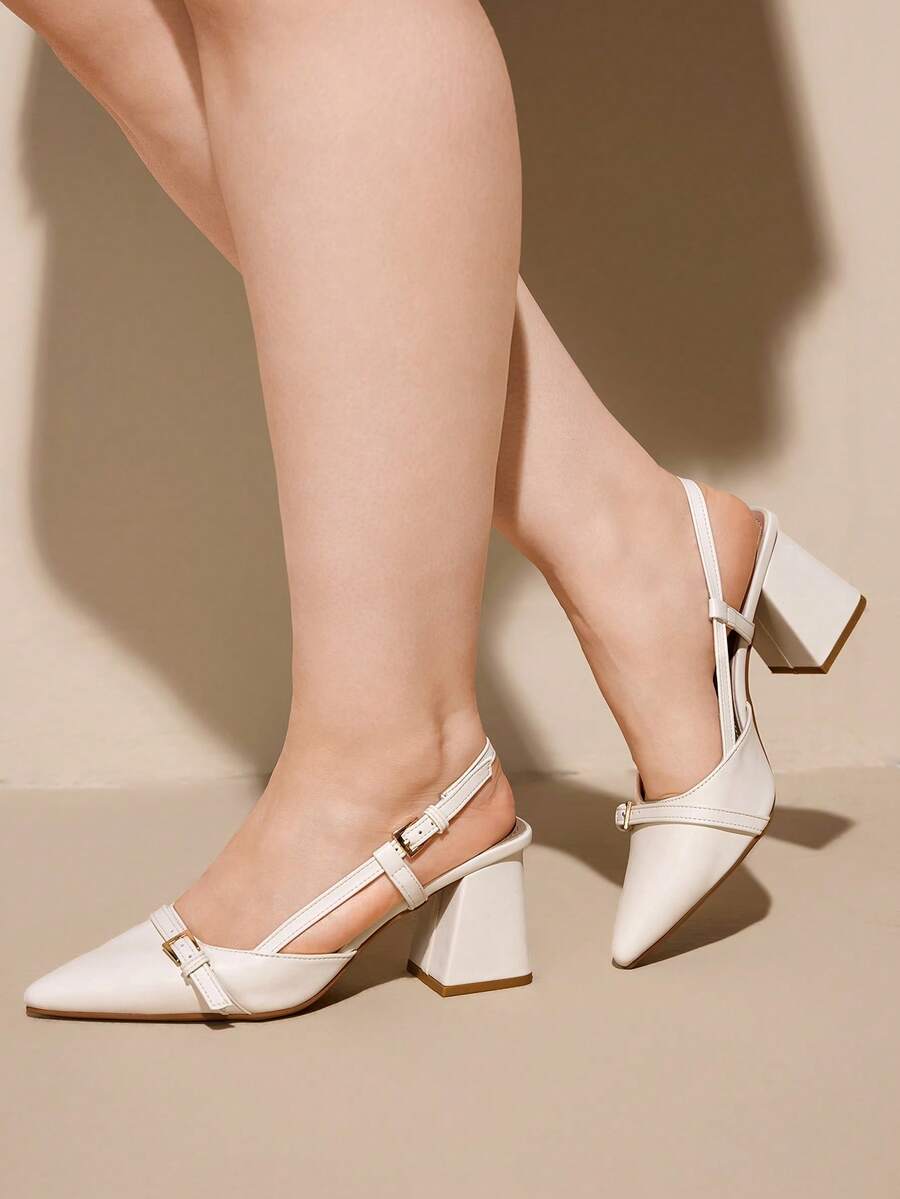 CUCCOO CURVES Bombas versátiles y amplias de ajuste simple para el transporte de mujeres - Blanco - Ver 1