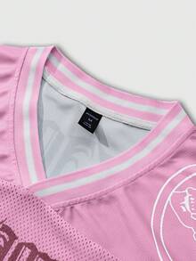 ROMWE MEN Prep Áo thun lưới họa tiết số 97 cổ chữ V - Nhiều màu - Xem 6