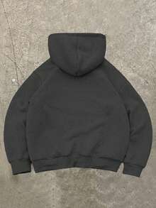 Manfinity Hypemode 藏蓝色连帽长袖保暖套头卫衣，秋冬季藏蓝色纯色连帽衫，男士保暖连帽衫 - 深灰色 - 查看 2