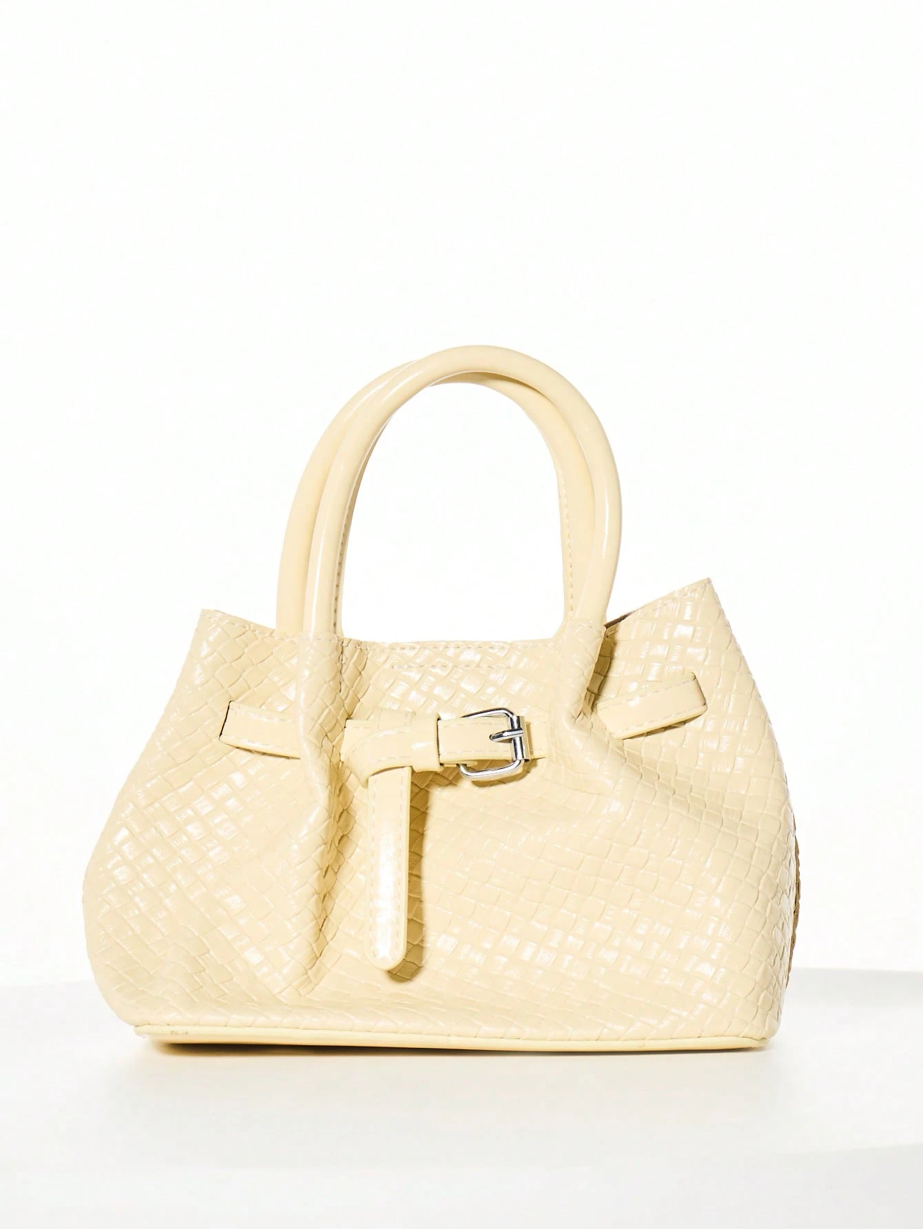 KIZN Mini sac à main texturé tissé avec boucle