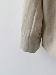 Modelyn Women's Solid Color Floral Pattern Pearl Button Long Sleeve Shirt