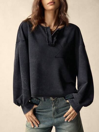 SoleilVie 女士优雅复古时尚做旧铆钉万圣节卫衣 女士套头卫衣 女士秋季上衣 女士冬季上衣 女士宽松卫衣