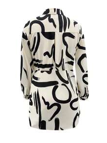 NostaNoir 女士时尚单排扣长裙 - 杏色 - 查看 2