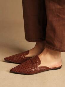 Rosivie Bailarinas de punta fina y minimalistas de uso versátil y casual para mujer - Marrón - Ver 8