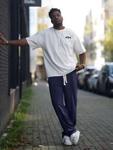 Heavens Edit 男士休闲数字印花圆领短袖 T 恤，夏季 - 白色 - 查看 2