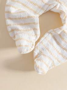 3pcs Cute Cartoon Cotton Striped Newborn Baby Bear Striped Set - Multicolor - View 7