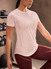 Powerista 透气扭纹前开运动T恤女式健身房衬衫 - 淺粉色 - 查看 3