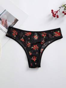 Snug Zone 5件套浪漫爱心花卉网纱性感舒适百搭女士内裤 - 彩色 - 查看 6