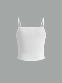 SHEIN Streecool Kids 3 件套青少年女孩休闲宽松字母图案连帽衫、针织吊带背心和绿色针织工装裤，适合春秋冬季