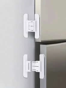 1/3/5 Packs Plastic Refrigerator Safety Locks, Non-Perforated Adhesive Safety Latches For Refrigerator And Oven Doors, Strong Adhesive Non-Marking Stickers, Keyless Drawer Door Lock For Office Use - Multicolor - View 3