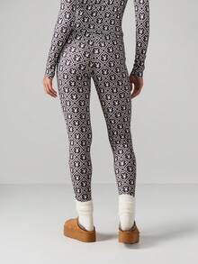 Missguided x Playboy Geometric Print High Rise Full Length Fitted Leggings With All Over Pattern Design For Casual Everyday Comfort And Style - Multicolor - View 2