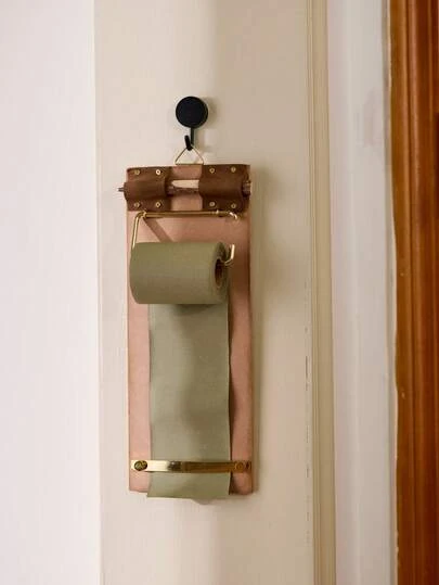 Cirelle 1pc Retro Memo Clipboard: Hanging Roll Paper Memo, Adhesive-Free Wooden Memo Pad & Blank Reminder Notebook