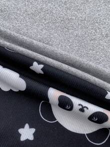 SHEIN 2pcs/Set Teen Girls Cute Panda Print Fitted Camisole Top And Full Length Panda Print Pants, Casual Comfortable Pajama Set - Multicolor - View 6