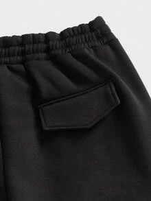 EASEVO Plus Size Men's Casual Black Sweatpants With Embroidery, Loose Fit Slim Leg, Spring/Autumn Mens Black Sweatpants Black Joggers Men Jogger Pants Mens Pants - Black - View 6