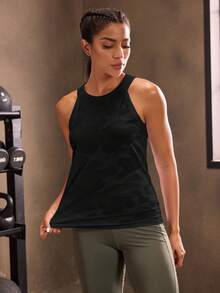 Powerista Camo Print Sports Tank Top - Black - View 4