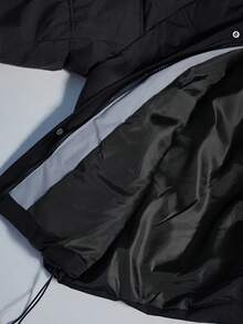 GENKIRA Áo khoác dày có mũ trùm đầu có thể tháo rời kiểu dáng thời trang mới, thiết kế khóa kéo - màu đen - Xem 7