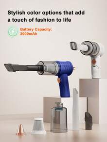 Teckwe Aspiradora inalámbrica con funciones de succión y soplado. Potente succión para uso doméstico y en el automóvil. Amigable con las mascotas. Aspiradora compacta y multifuncional. Capacidad de batería: 2000 mAh - Multicolor - Ver 3